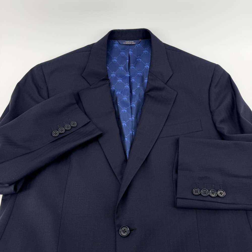 Brooks Brothers Custom Tailored Navy Blue Tonal Stripe Blazer Sport Coat USA